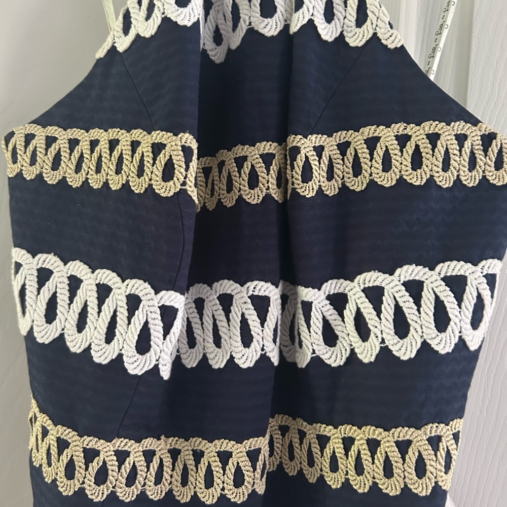 Lilly Pulitzer Navy Nautical Halter Dress - Picture 3 of 7